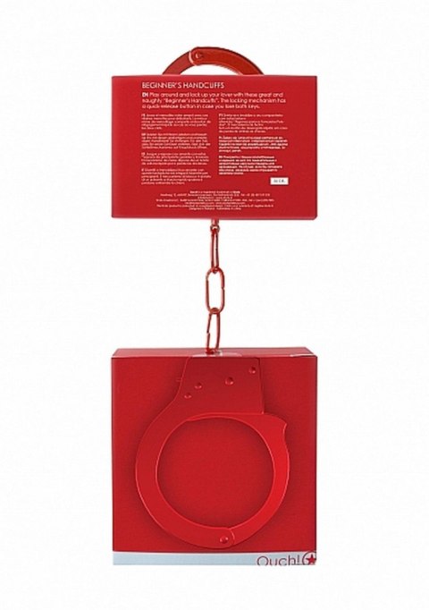 Kajdanki na ręce Beginner's Handcuffs metalowe Red