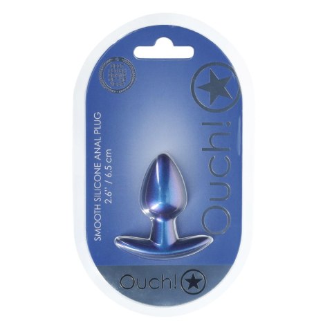 Smooth Silicone Anal Plug - Small - 2.6 / 6,5 cm - Metallic Blue