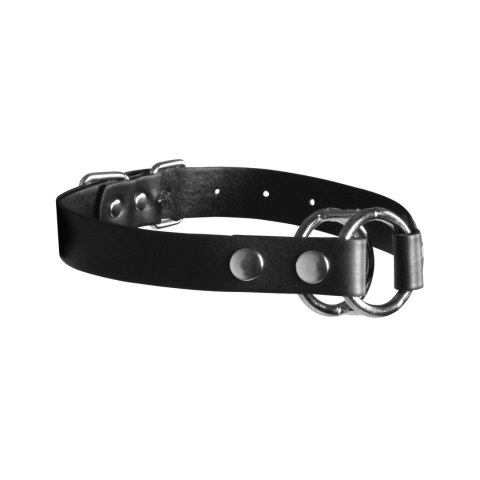 Knebel do ust SHOTS z dwoma pierścieniami black