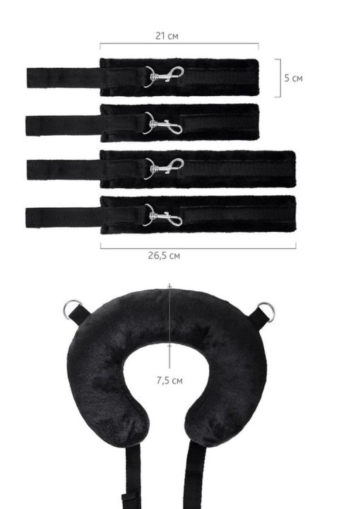 Pas + poduszka Anonymo velour 127 cm black