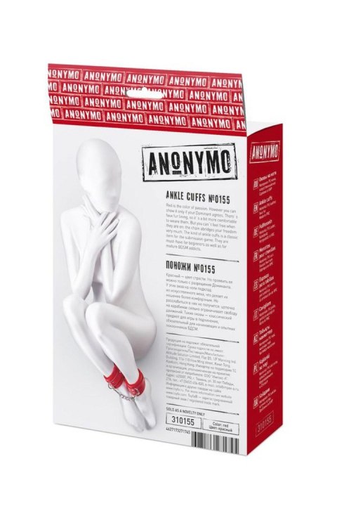 Kajdanki na kostki Anonymo skórzane 27 cm red