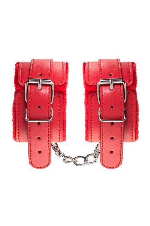 Kajdanki na kostki Anonymo skórzane 27 cm red