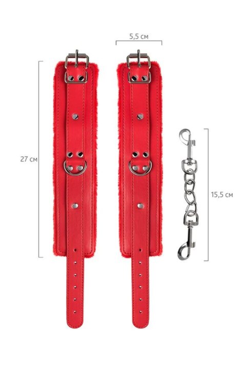 Kajdanki na kostki Anonymo skórzane 27 cm red