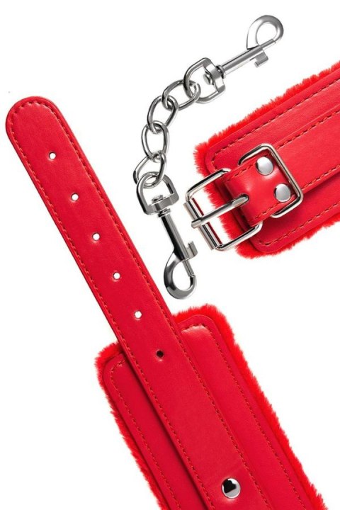 Kajdanki na kostki Anonymo skórzane 27 cm red