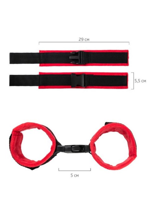 Kajdanki na kostki Anonymo welurowe 29 cm red