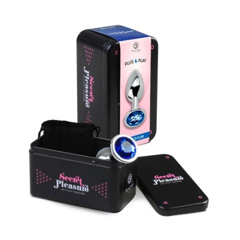 BLUE JEWELLED METAL BUTT PLUG