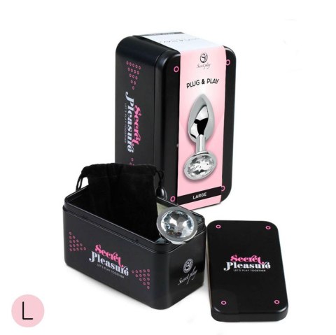 CLEAR CRYSTAL JEWELLED METAL BUTT PLUG