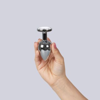CLEAR CRYSTAL JEWELLED METAL BUTT PLUG
