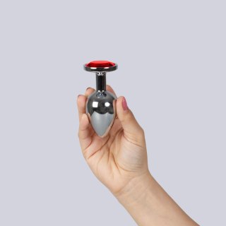 RED JEWELLED METAL BUTT PLUG