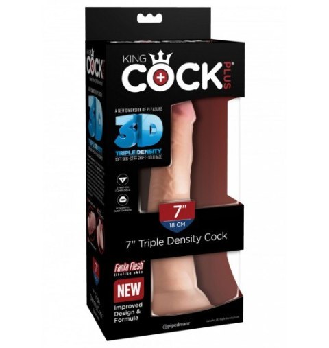 Dildo Sztuczny Penis King Cock 7" with Balls cielisty z przyssawką