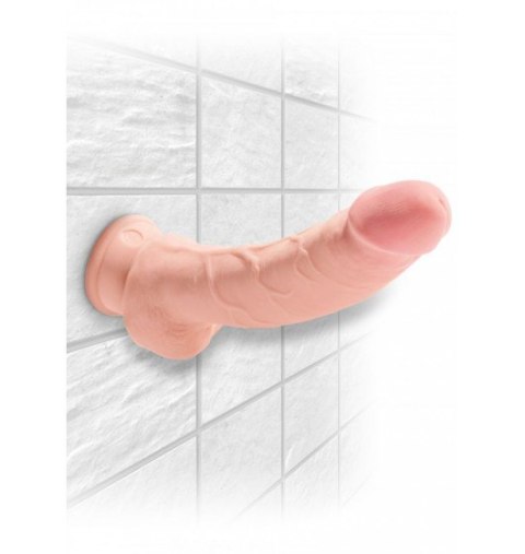 Dildo Sztuczny Penis King Cock 8" with Balls cielisty z przyssawką