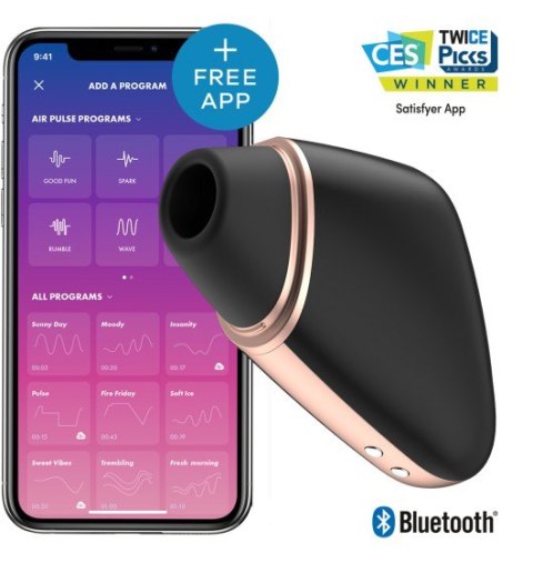 Wibrator Łechtaczkowy Love triangle black incl. Bluetooth & App Satisfyer