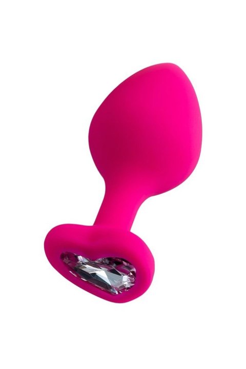 Korek analny z kryształkiem Diamond Heart pink