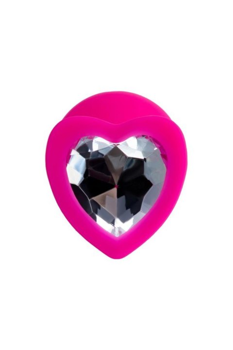 Korek analny z kryształkiem Diamond Heart pink
