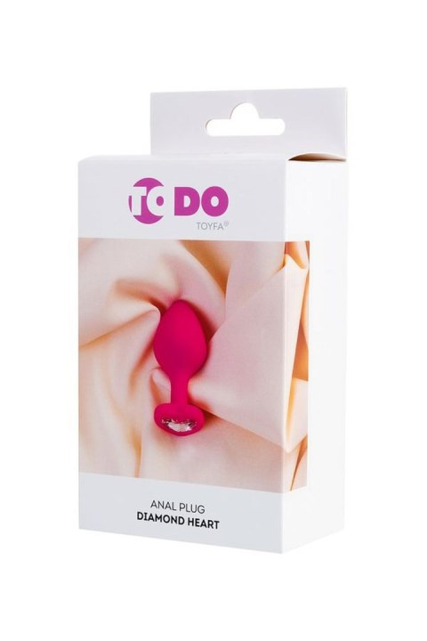 Korek analny z kryształkiem Diamond Heart pink