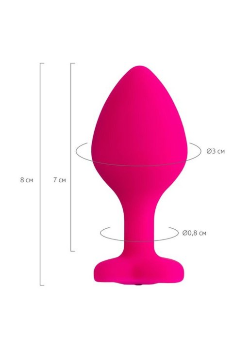Korek analny z kryształkiem Diamond Heart pink