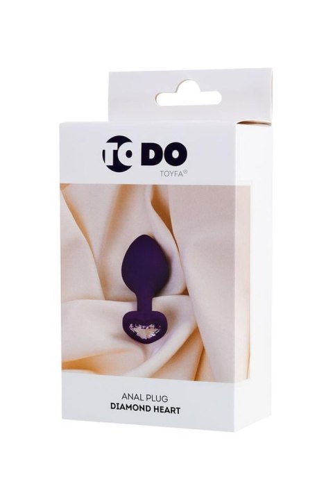 Korek analny z kryształem Anal Plug Diamond Heart fioletowy
