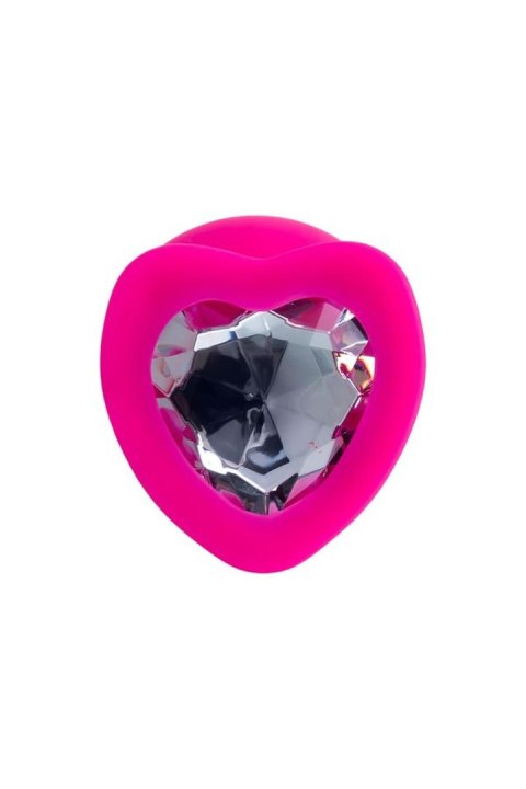 Korek analny Diamond Heart pink