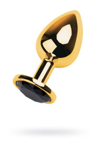 Korek analny z czarnym kryształem TOYFA 9,5 cm gold