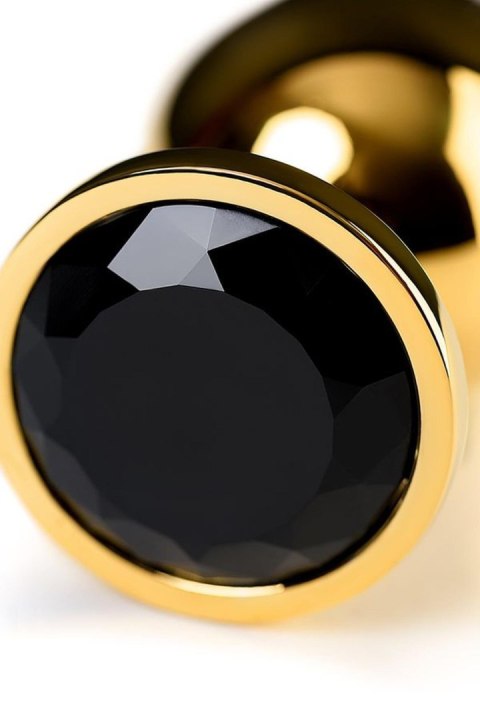 Korek analny z czarnym kryształem TOYFA 9,5 cm gold