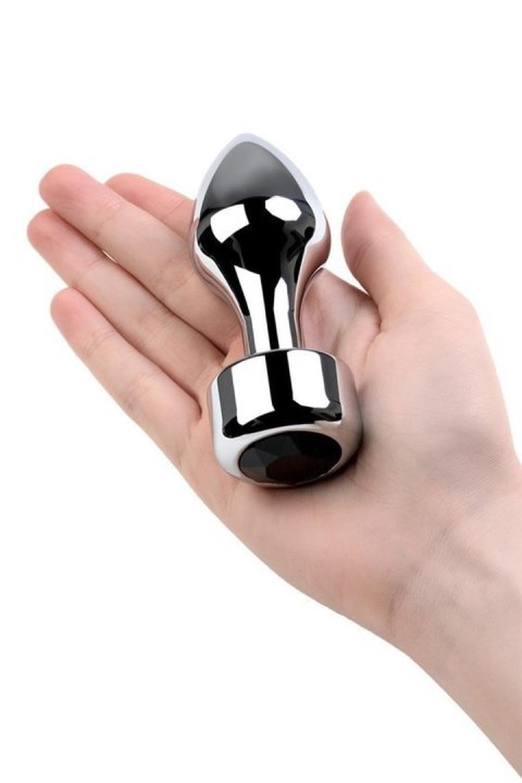 Korek analny z podstawą TOYFA +kryształ 10,8 cm silver