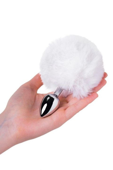 Korek analny TOYFA z ogonem królika 13 cm silver