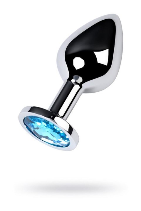 Korek analny z kryształem Medium silver turkusowy