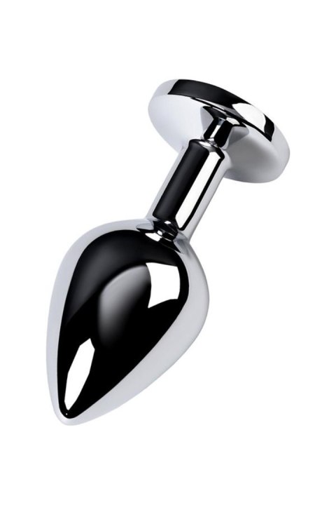 Korek analny z kryształem Medium silver turkusowy