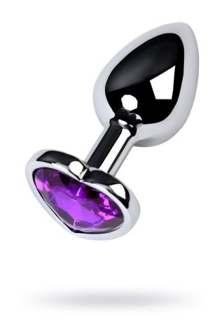 Korek analny w kształcie serca TOYFA purple/silver
