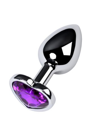 Korek analny w kształcie serca TOYFA purple/silver