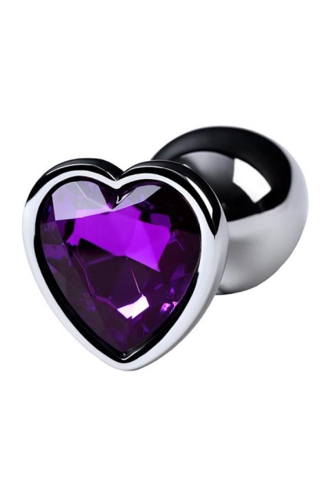 Korek analny w kształcie serca TOYFA purple/silver