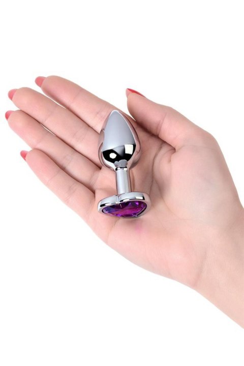 Korek analny w kształcie serca TOYFA purple/silver