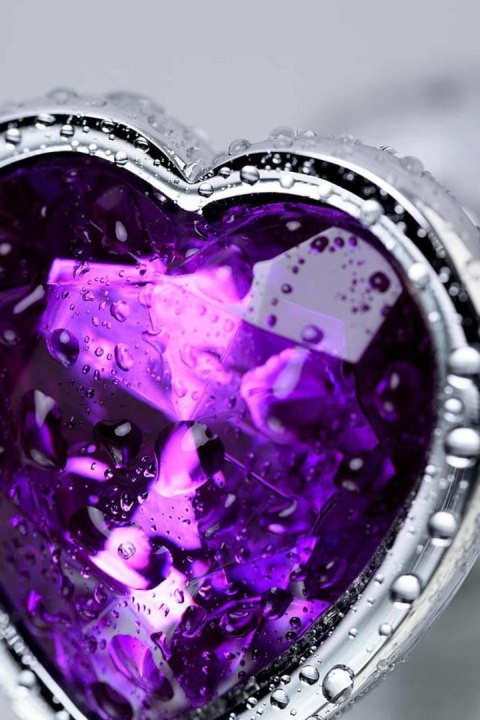 Korek analny w kształcie serca TOYFA purple/silver
