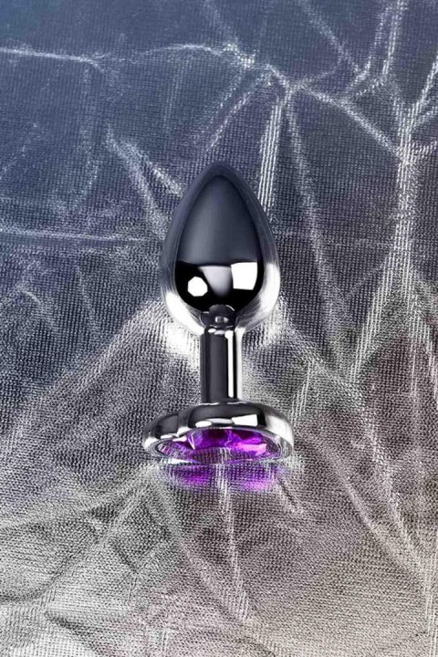 Korek analny w kształcie serca TOYFA purple/silver
