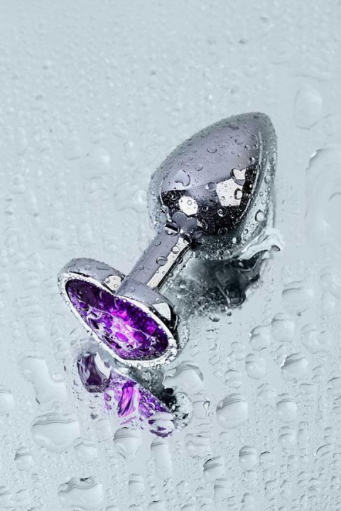 Korek analny w kształcie serca TOYFA purple/silver
