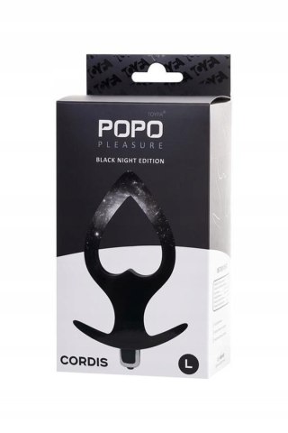 Wibrujący korek analny TOYFA w kształcie serca L Black