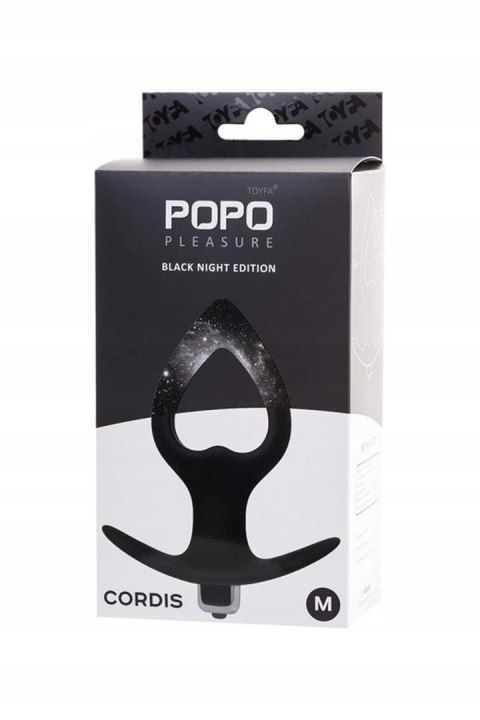 Korek analny z wibracjami w kształcie serca TOYFA POPO M Black
