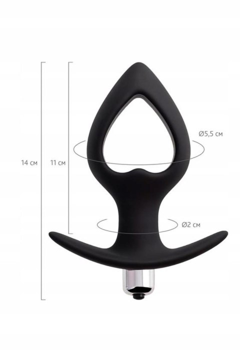 Korek analny z wibracjami w kształcie serca TOYFA POPO M Black