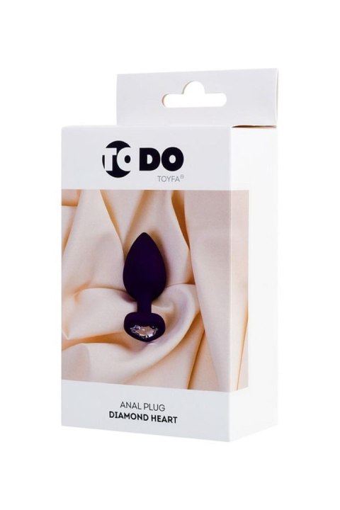 Korek analny z kryształkiem ToDo Diamond Heart purple