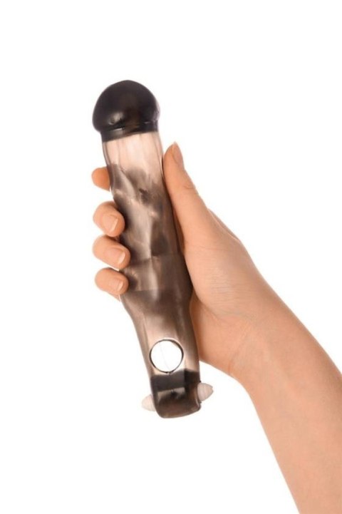 Nakładka na penisa TOYFA z wibracjami transparent black