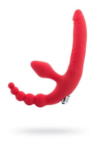 Strap on Double vibro bullet silikonowy 35 cm red