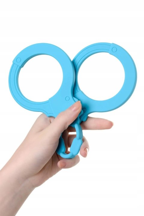 Kajdanki A-Toys silikonowe Stretchy cuffs blue