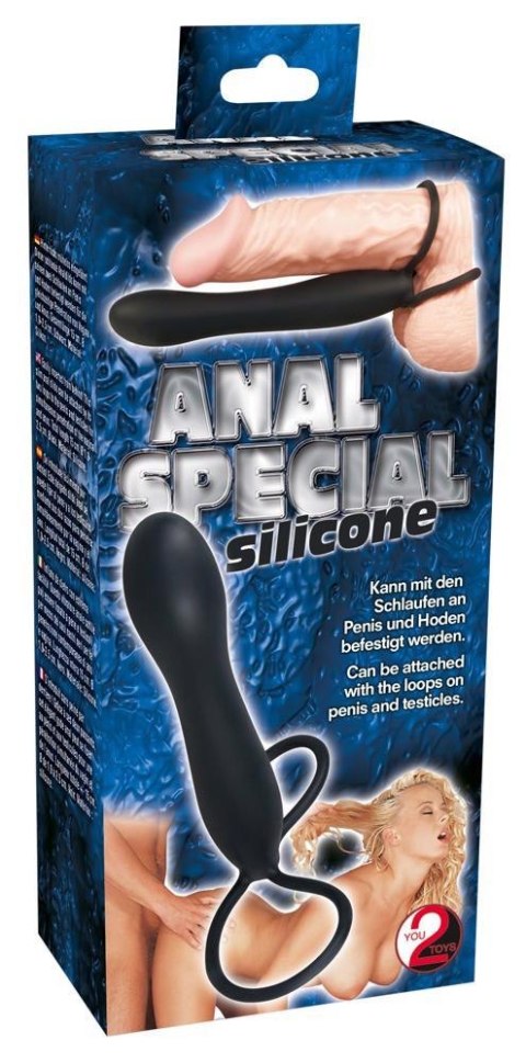 Strap on Dildo analne z pętlami Anal Special Silicone Black