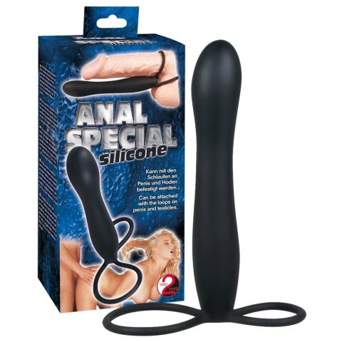 Strap on Dildo analne z pętlami Anal Special Silicone Black