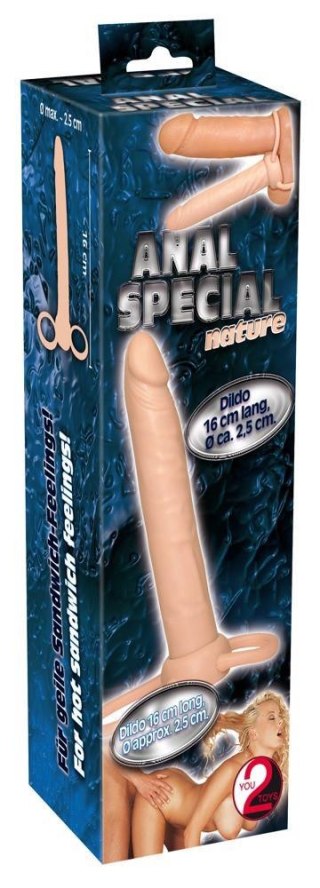 Strap on Dildo ORION z pętlą i pierścieniem Anal Special cieliste