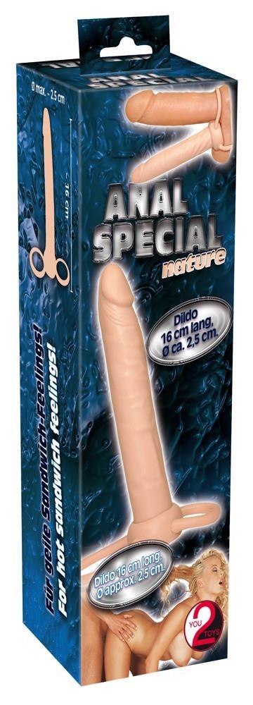 Strap on Dildo ORION z pętlą i pierścieniem Anal Special cieliste