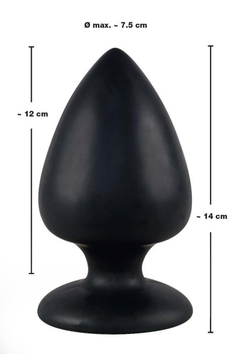 Korek analny z przyssawką Extra Black Velvets Large