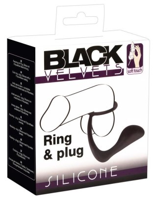 Korek analny z pierścieniem Black Velvets 10 cm black