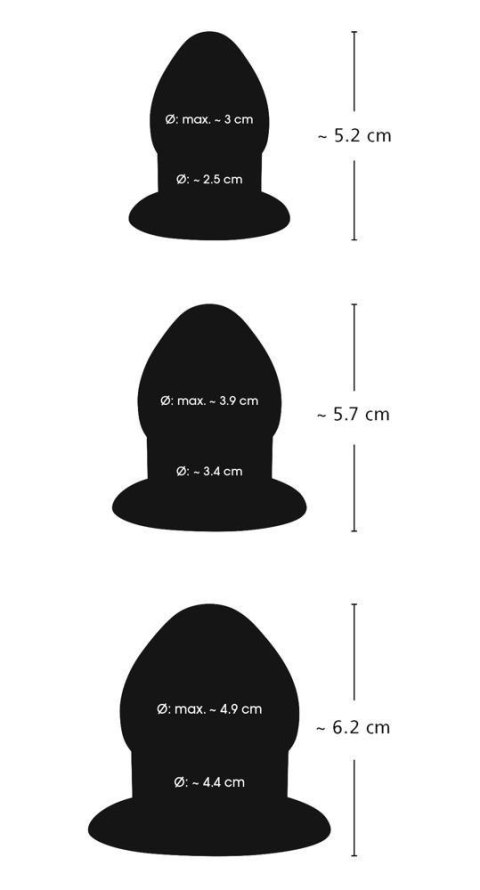 Zestaw 3 korków analnych Stretching Plug Kit