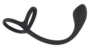 Korek analny 3w1 Black Velvets Cock + Ball ring
